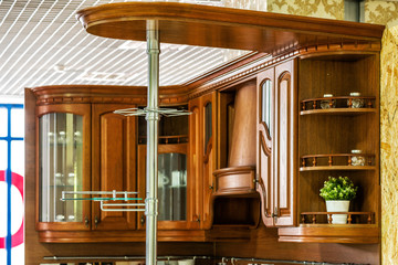 Classic wooden kitchen. The embodiment of modern design solutions