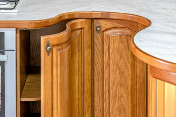 Classic wooden kitchen. The embodiment of modern design solutions