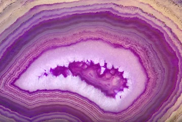 Foto auf Acrylglas Violett Dunkellila Achat Mineral Nahaufnahme