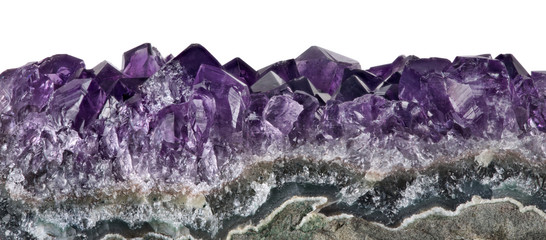 dark deep color amethyst in stone stripe