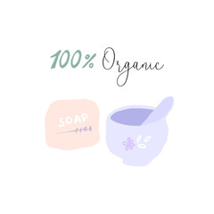 100 ORGANIC cosmetics or skin care woman concept