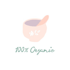 100 ORGANIC cosmetics or skin care woman concept