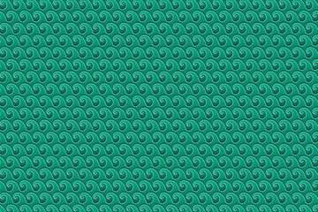 Green curly simple and old fashioned sea or ocean waves background