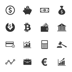 money icon and finance icon set symbol vector