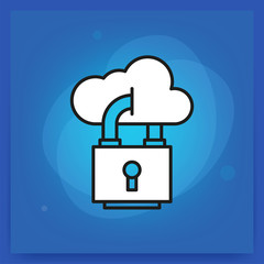 CLOUD SECURITY LINE ICON