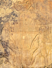 .ancient symbols of ancient Egypt on the walls of tombs in the royal city of Luxor