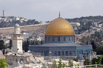 View on old Jerusalem and Dome of the Rock temple