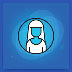 FEMALE STUDENT LINE ICON