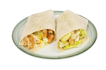 Chicken Caesar salad wraps