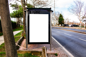 This is for advertisers to place ad copy samples on a bus shelter - obrazy, fototapety, plakaty