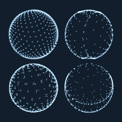Abstract sphere consisting of points. Technology image of globe. Graphic concept for your design