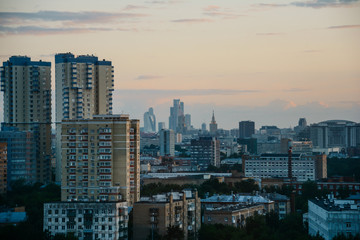Fototapeta na wymiar Moscow Skyline at Golden Hour
