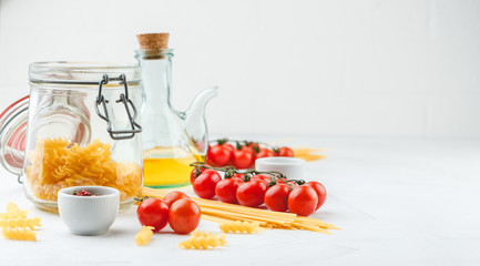 Italian Pasta with tomatoes, oil