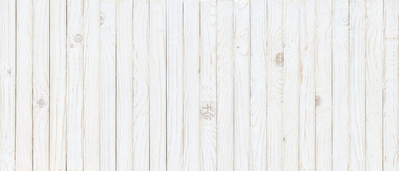 Obraz na płótnie Canvas white wood texture background, top view wooden plank panel