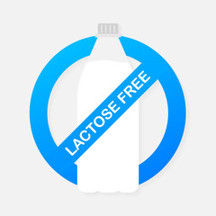 Obraz premium Lactose free icon. Vector contains no lactose label for healthy daiy food product package. Vector illustration.