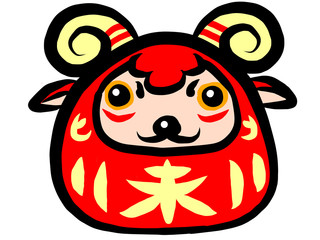 だるま　ヒツジ　赤