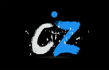 blue white alphabet letter combination CZ C Z logo design