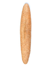 a loaf of french bread (baguette) on white background