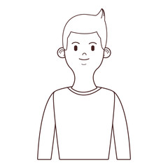young man upperbody cartoon