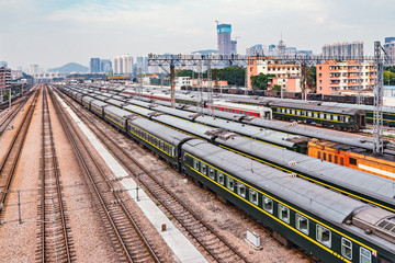 Fototapeta na wymiar Railway station at day time. Shenzhen. China.