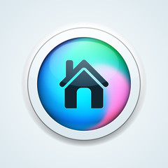 Home button Holographic style illustration
