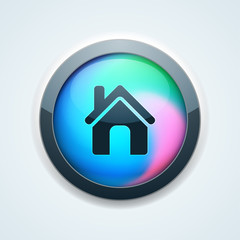 Home button Holographic style illustration