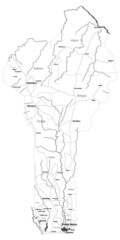 Large and detailed map of the state of Benin in Africa