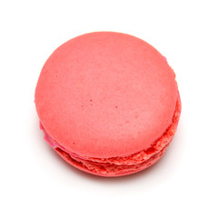 Beautiful macaroon pink isolated on white background. French confection