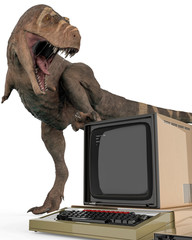 t-rex in white background © DM7