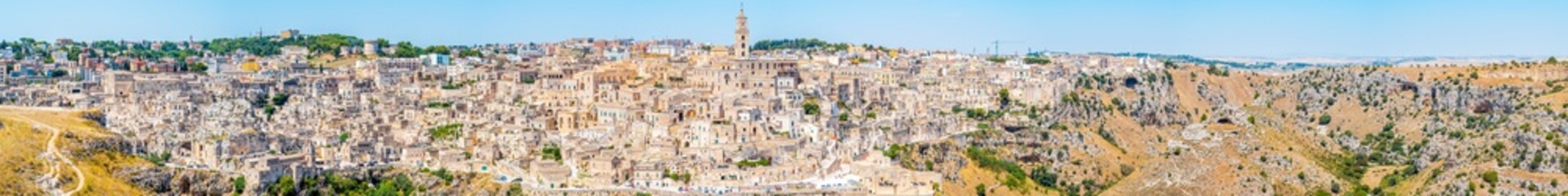 90Mpx Panoramic view of the Sassi di Matera, European Capital of Culture 2019