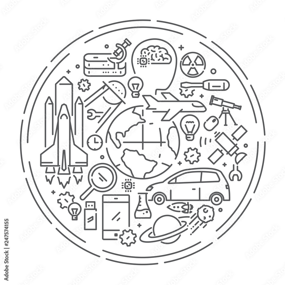 Wall mural vector line web design concept for science