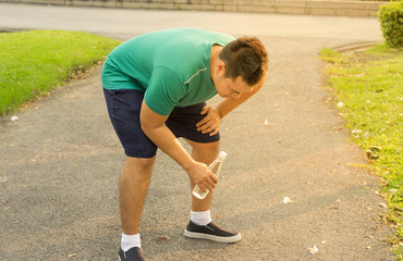 Man tired from running exercise.