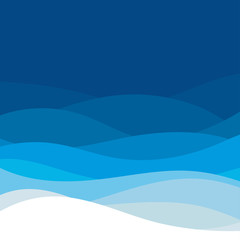 Fototapeta premium Blue line wave concept abstract vector background