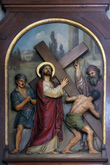 2nd Stations of the Cross, Jesus is given his cross, Basilica of the Sacred Heart of Jesus in...