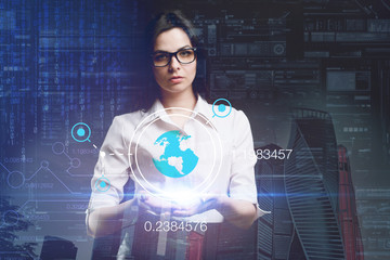 The concept of business, technology, the Internet and the network. A young entrepreneur working on a virtual screen of the future and sees the inscription: