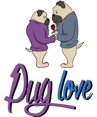 pug dog bride and groom