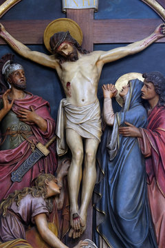 12th Stations of the Cross, Jesus dies on the cross, Basilica of the Sacred Heart of Jesus in Zagreb, Croatia 