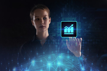 The concept of business, technology, the Internet and the network. A young entrepreneur working on...