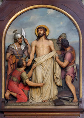 10th Stations of the Cross, Jesus is stripped of His garments, Basilica of the Sacred Heart of...
