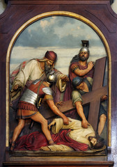 9th Stations of the Cross, Jesus falls the third time, Basilica of the Sacred Heart of Jesus in...