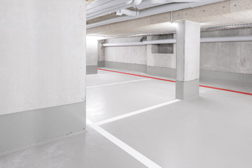 underground car parking deck - empty garage with copy space -