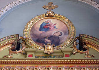 Fototapeta premium Saint Aloysius Gonzaga altar in the Basilica of the Sacred Heart of Jesus in Zagreb, Croatia 