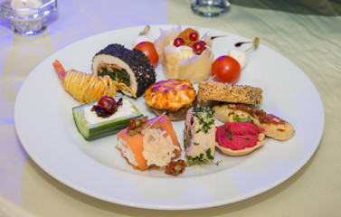 appetizer at wedding ,luxury aperitif,Hotel restaurant food catering service buffet