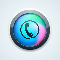 Contact Wire Pfone button holographic style illustration