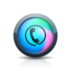 Contact Wire Pfone button holographic style illustration