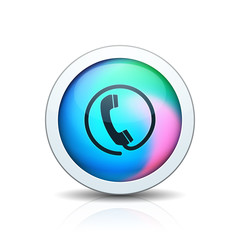 Contact Wire Pfone button holographic style illustration