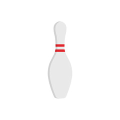 Bowling game pin ball design flat vector stock isolated on white background