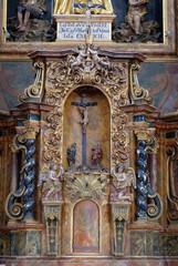 Fototapeta na wymiar Tabernacle on the main altar in the church of Saint Leonard of Noblac in Kotari, Croatia 