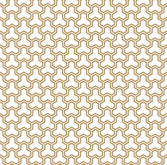 Seamless pattern based on Japanese ornament Kumiko.Golden color.