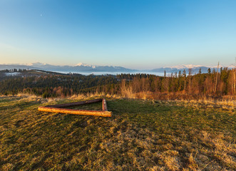 Early morning spring Carpathian mountains